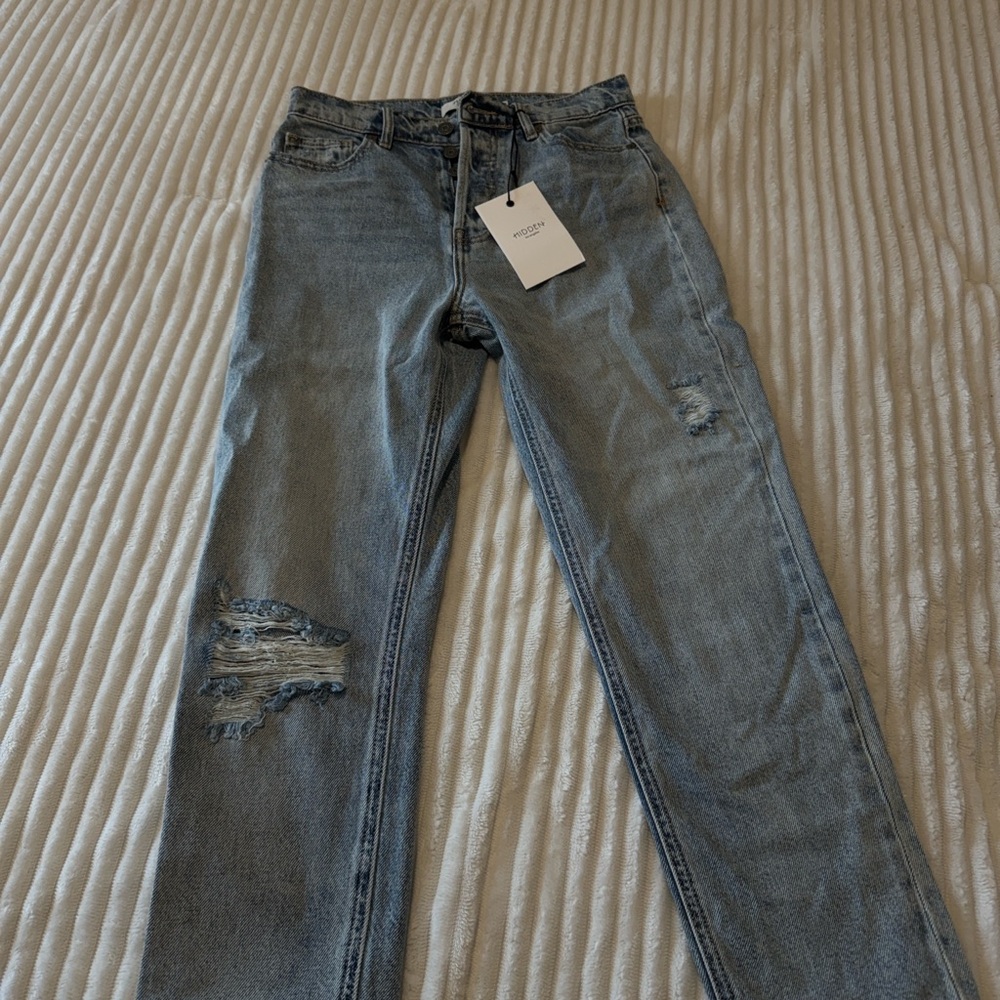 Distressed Light Blue Jeans